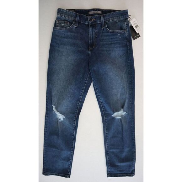 Joe's Jeans Women's Sz 28 Blue Boyfriend Niki Distressed Straight-Leg Jeans $189 - Picture 1 of 9